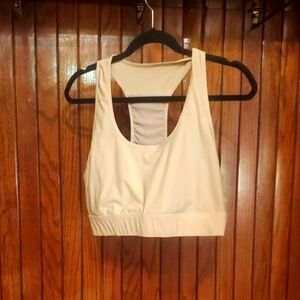 PURELUXE SIZE MEDIUM Women's Cream Sports Bra